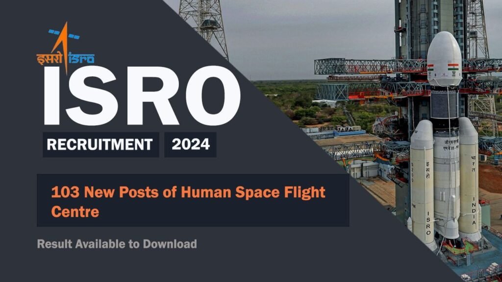 ISRO Recruitment 2024 – 103 New Posts of Human Space Flight Centre, Result Available to Download